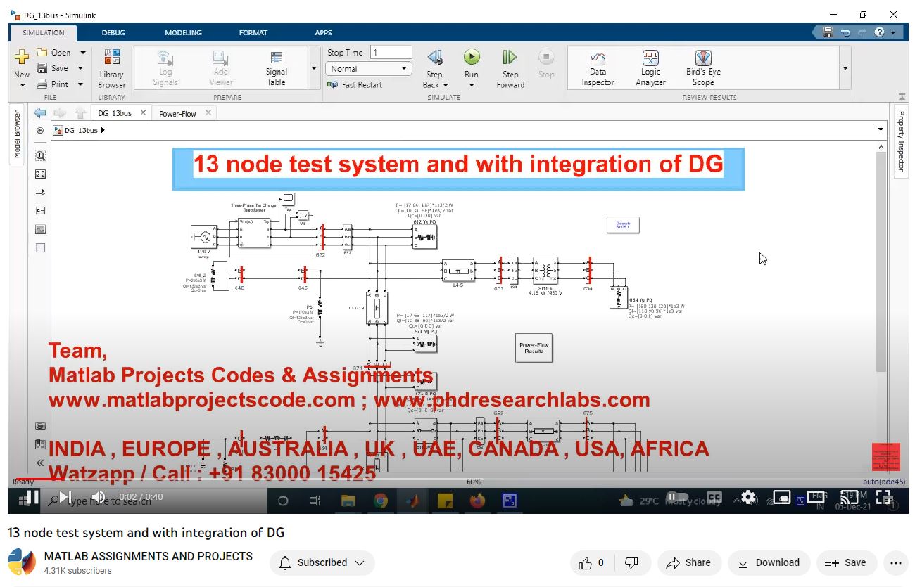 13-Node-Test-System-And-With-Integration-Of-Dg project simulation thumbnail for Electrical Engineering