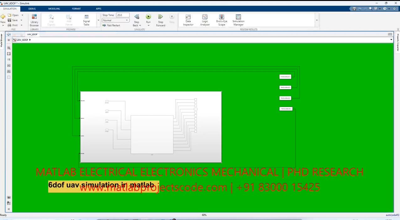 6Dof Uav Simulation In Matlab project simulation thumbnail for Mechanical, EV and Mechatronics Engineering