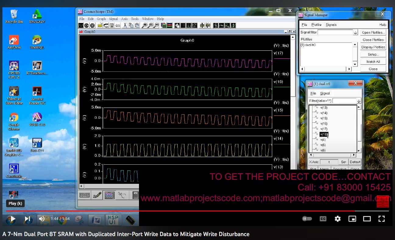A 7-NM Dual Port 8T SRAM with Duplicated Inter-Port Write Data to Mitigate Write Disturbance project simulation thumbnail for Electronics Engineering