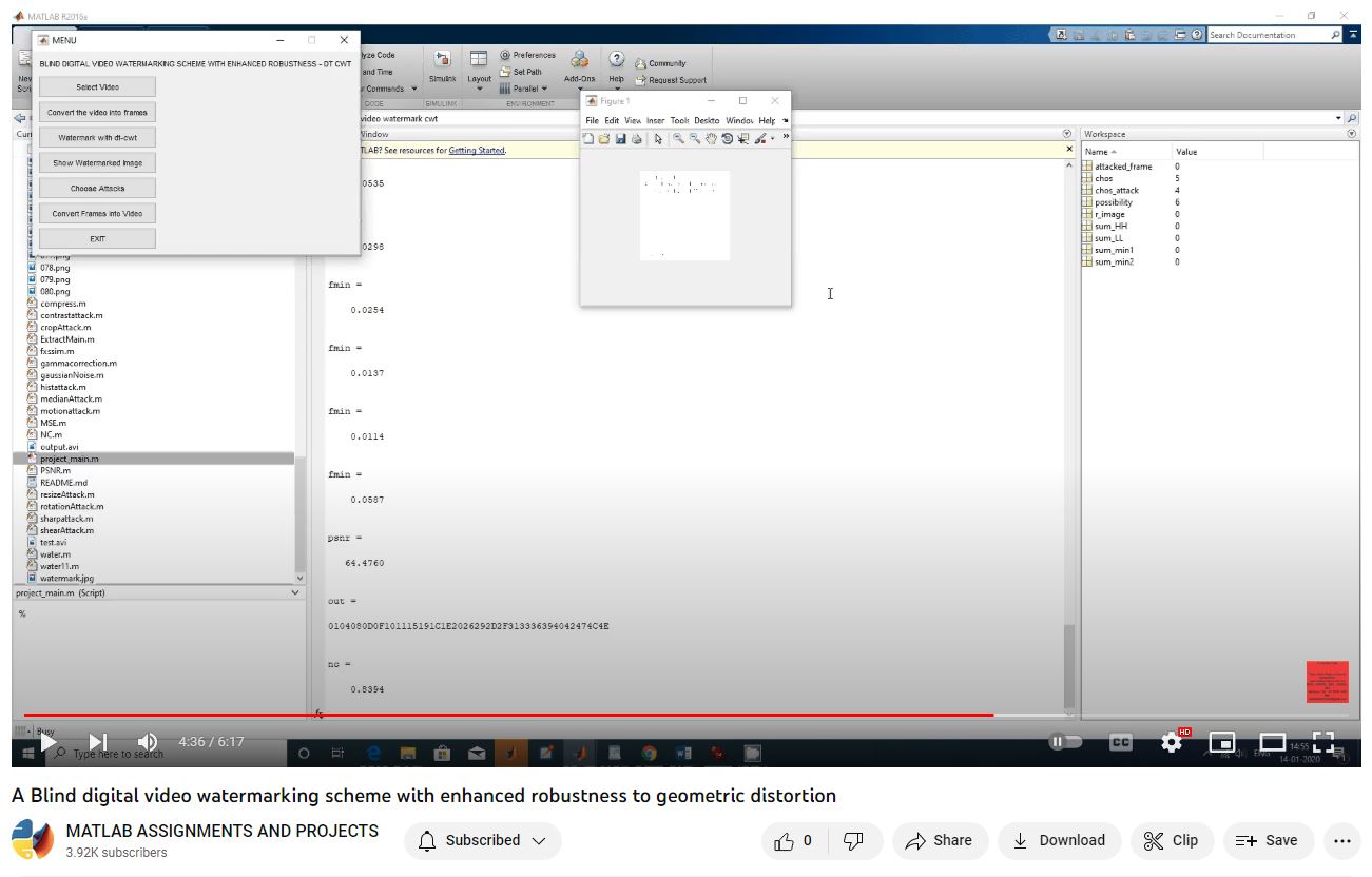 A Blind Digital Video Watermarking Scheme With Enhanced Robustness To Geometric Distortion project simulation thumbnail for Signal Processing and AI Engineering