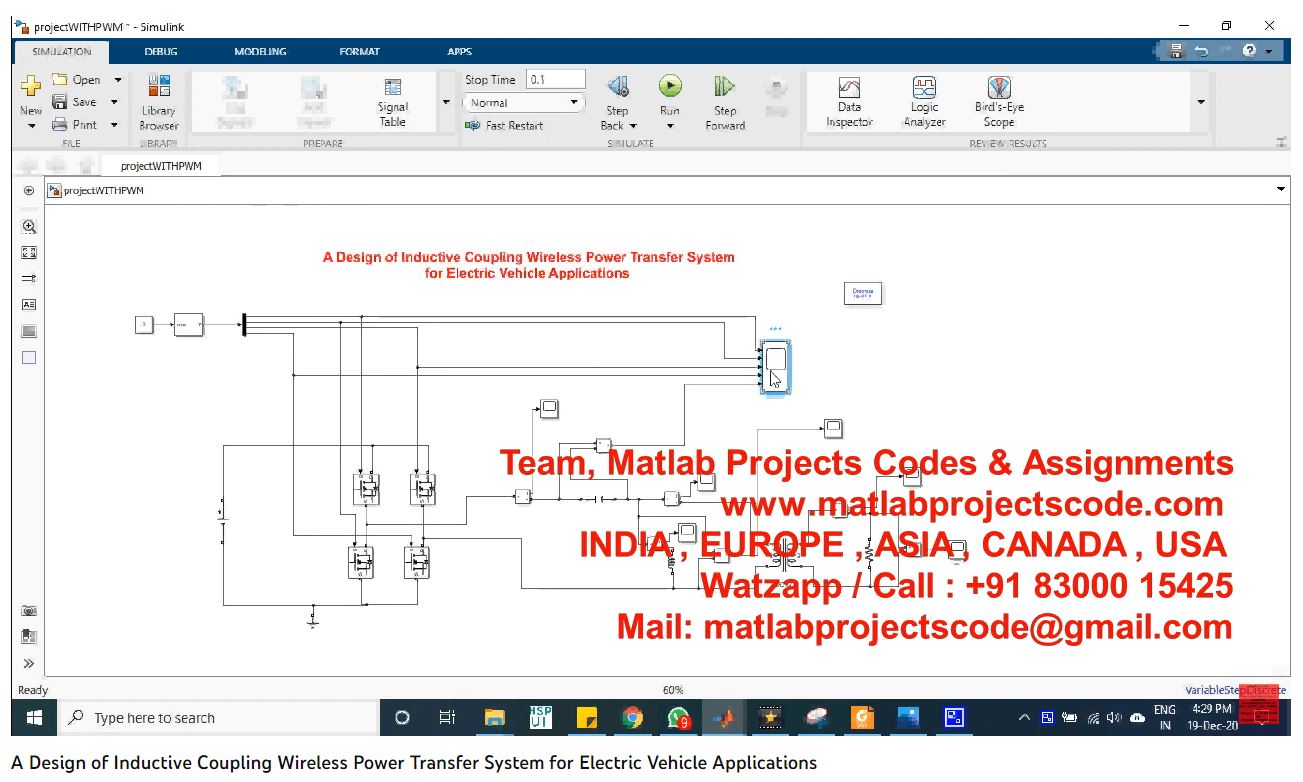 A Design Of Inductive Coupling Wireless Power Transfer System For Electric Vehicle Applications-Matlab Simulink-Electrical Assignments-Projects-Phd Research project simulation thumbnail for Renewable Energy Engineering