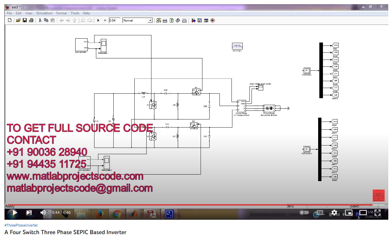 A Four Switch Three Phase SEPIC based Inverter project simulation thumbnail for Power Electronics Engineering