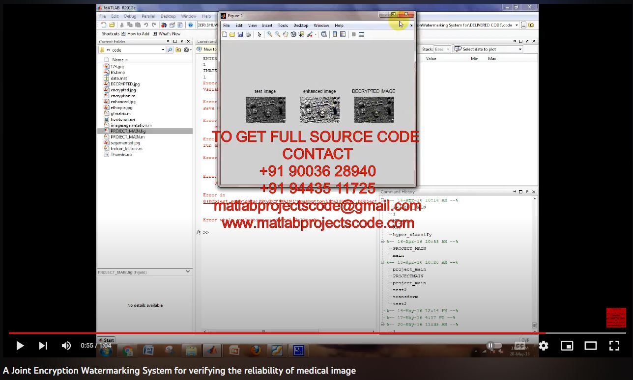 A Joint Encryption Watermarking System for | MATLAB Project