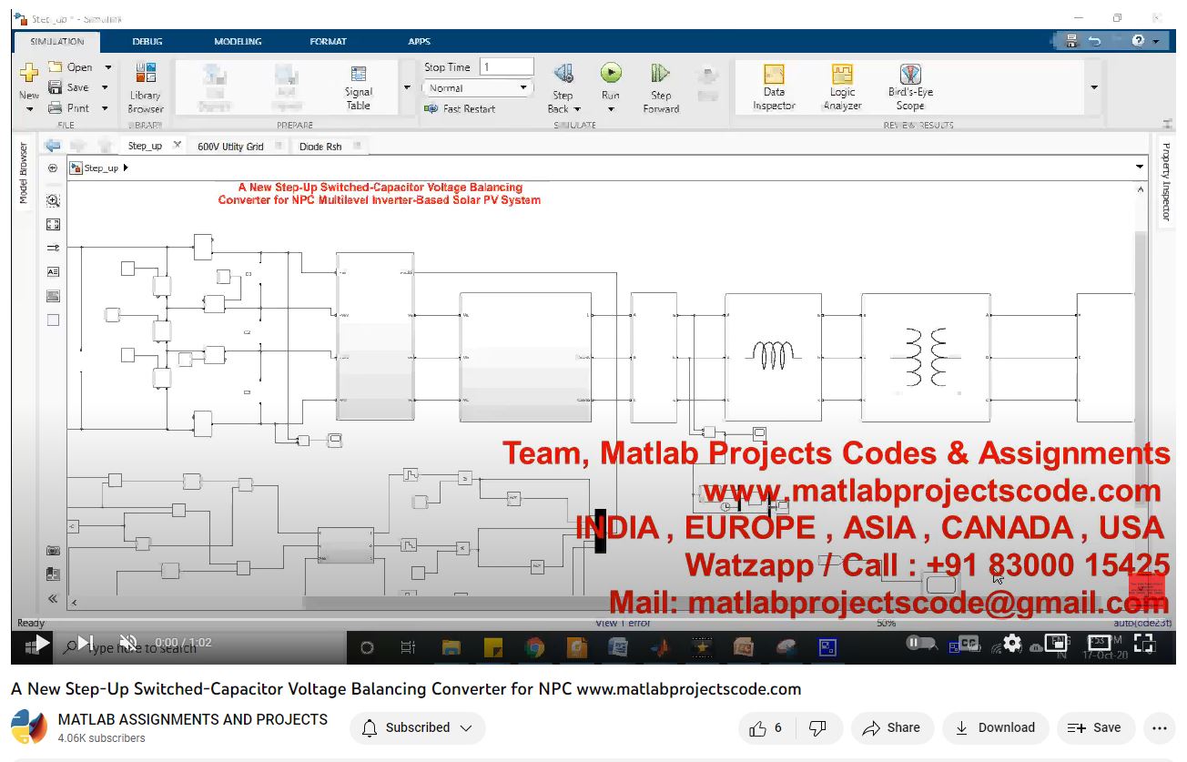 A New Step-Up Switched-Capacitor Voltage Balancing Converter For Npc-Matlab Simulink-Electrical Assignments-Projects-Phd Research project simulation thumbnail for Power Electronics Engineering
