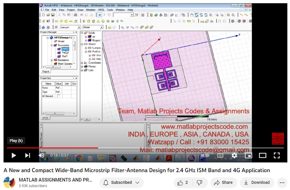 A New And Compact Wide-Band Microstrip Filter-Antenna Design For 2 4 Ghz Ism Band And 4G Application project simulation thumbnail for Electromagnetics and RF Engineering