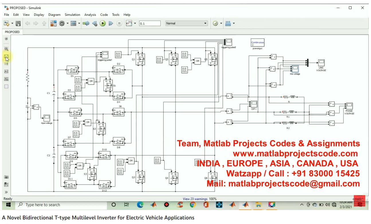 A Novel Bidirectional T-Type Multilevel Inverter For Electric Vehicle Applications project simulation thumbnail for Mechanical, EV and Mechatronics Engineering