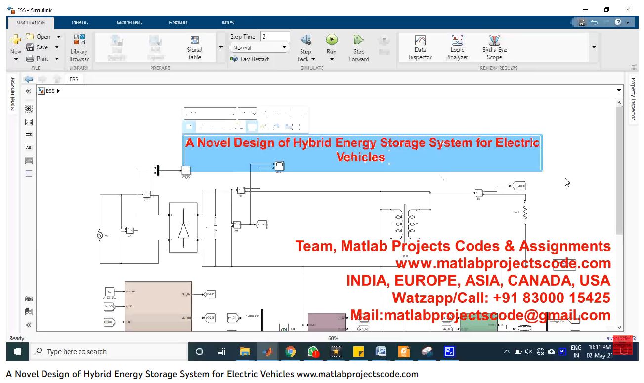 A Novel Design Of Hybrid Energy Storage System For Electric Vehicles project simulation thumbnail for Renewable Energy Engineering