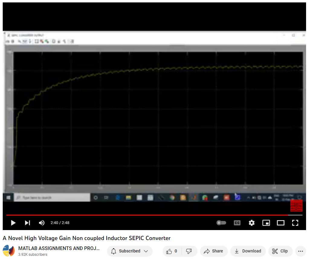 A Novel High Voltage Gain Non Coupled Inductor Sepic Converter project simulation thumbnail for Power Electronics Engineering