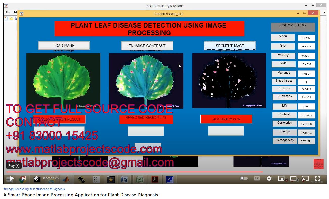 A Smart Phone Image Processing Application for Plant Disease Diagnosis project simulation thumbnail for Signal Processing and AI Engineering