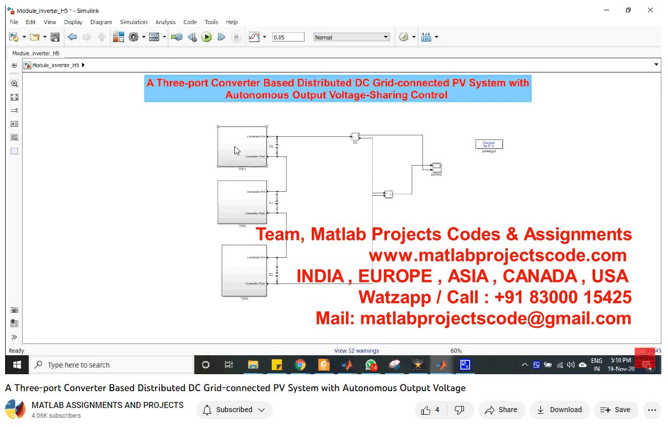 A Three-Port Converter Based Distributed Dc Grid-Connected Pv System With Autonomous Output Voltage-Matlab Simulink-Electrical Assignments-Projects-Phd Research project simulation thumbnail for Renewable Energy Engineering