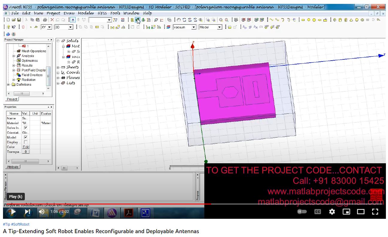 A Tip-Extending Soft Robot Enables Reconfigurable and Deployable Antennas project simulation thumbnail for Electromagnetics and RF Engineering