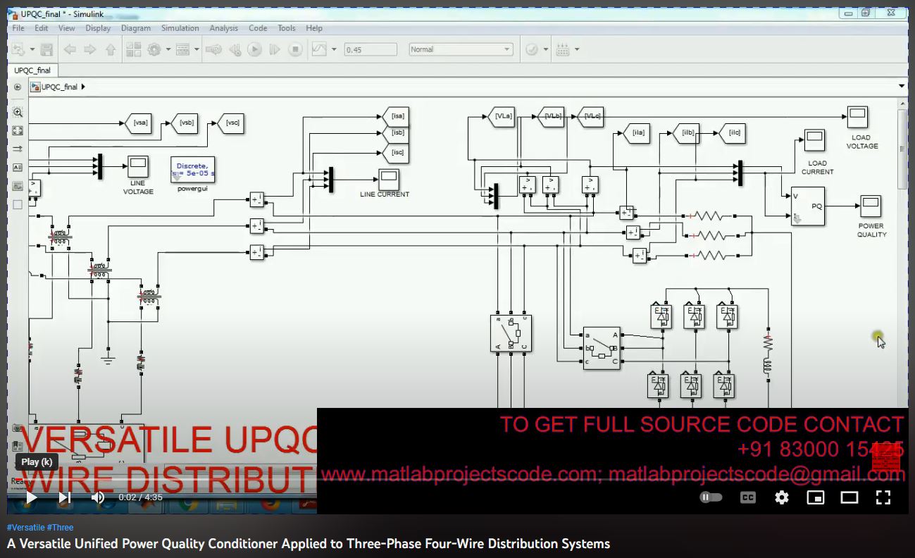 A Versatile Unified Power Quality Conditioner Applied to Three-Phase Four-Wire Distribution Systems project simulation thumbnail for Power Electronics Engineering