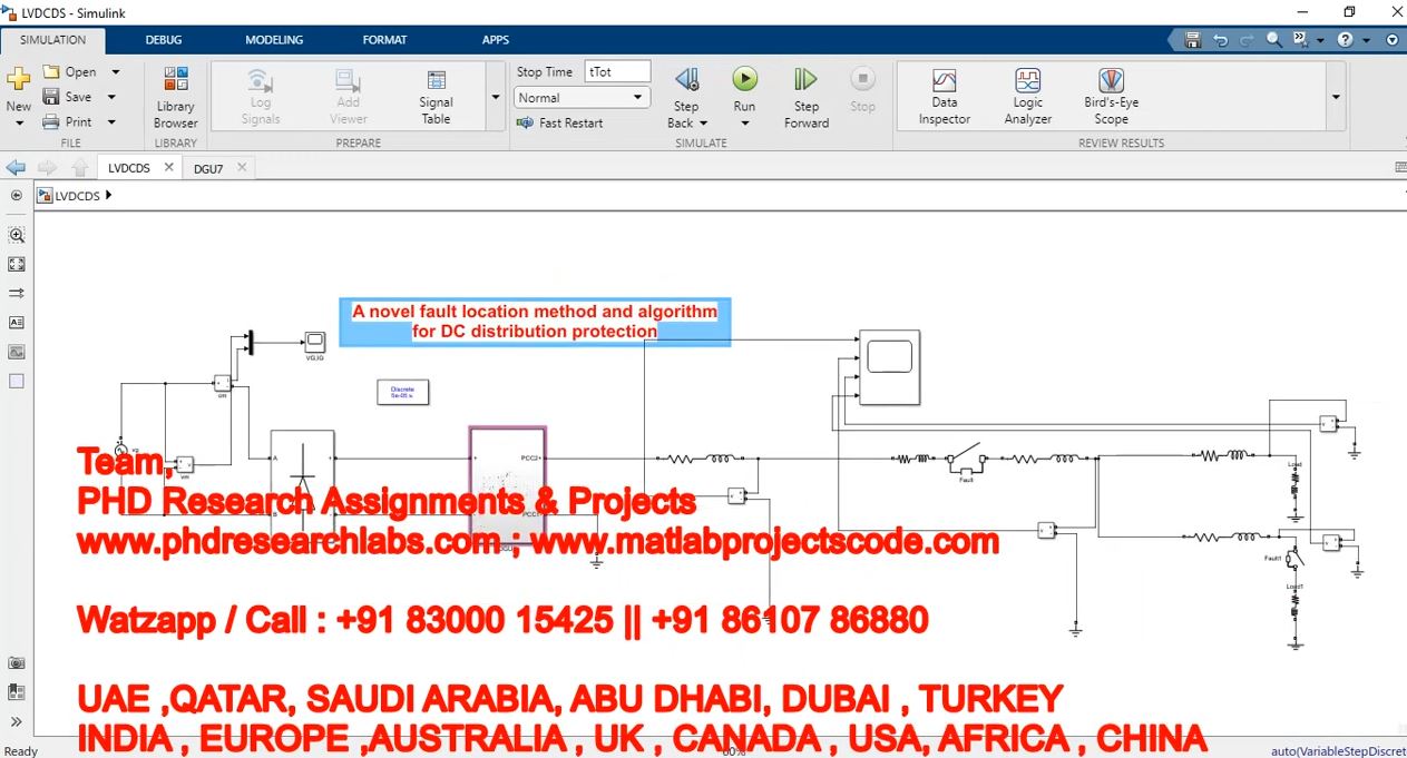 A Novel Fault Location Method And Algorithm For Dc Distribution Protection - Matlab Simulink project simulation thumbnail for Communication Systems Engineering
