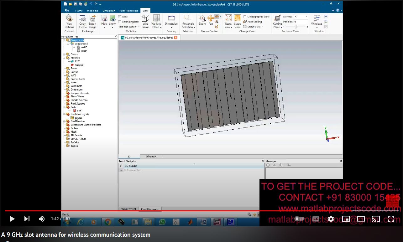 A9 GHz Slot Antenna for Wireless Communication System project simulation thumbnail for Electromagnetics and RF Engineering