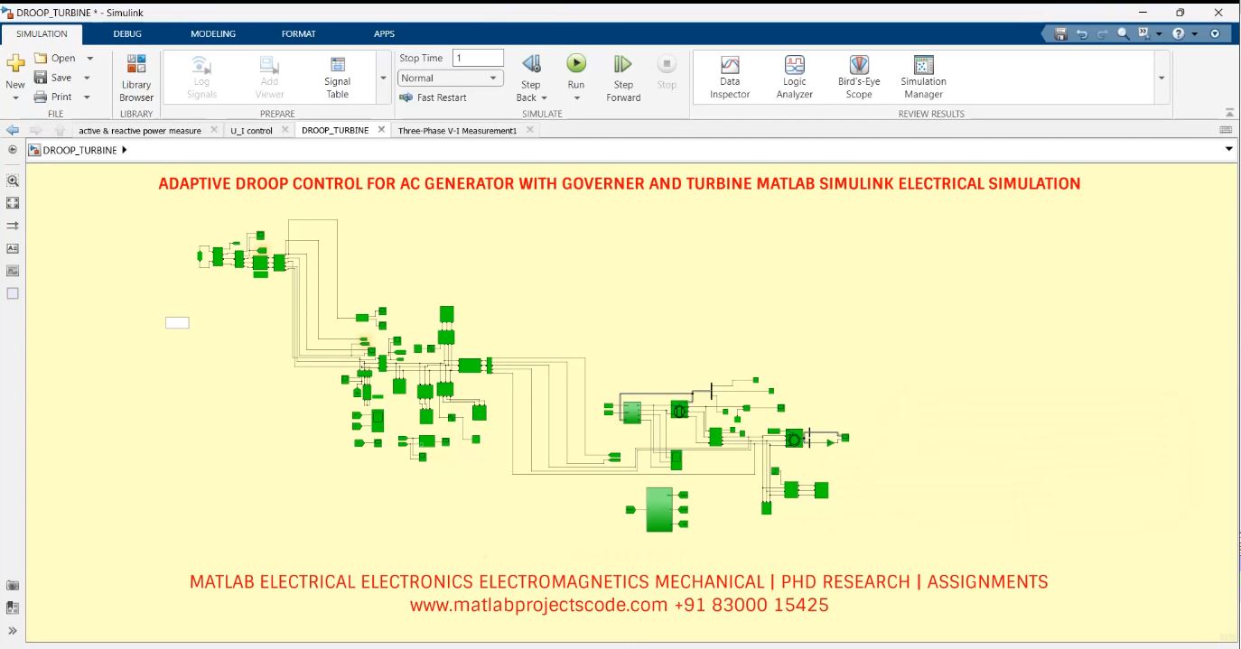 Adaptive Droop Control For Ac Generator With Governer And Turbine Matlab Simulink Electrical Simulation 1 project thumbnail image