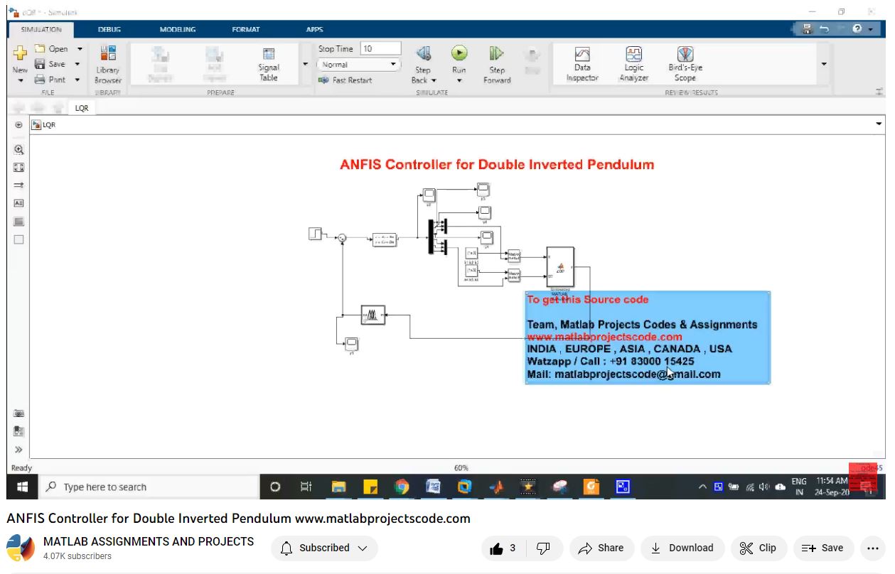 Anfis Controller For Double Inverted Pendulum-Matlab Simulink-Electrical Assignments-Projects-Phd Research project simulation thumbnail for Mechanical, EV and Mechatronics Engineering