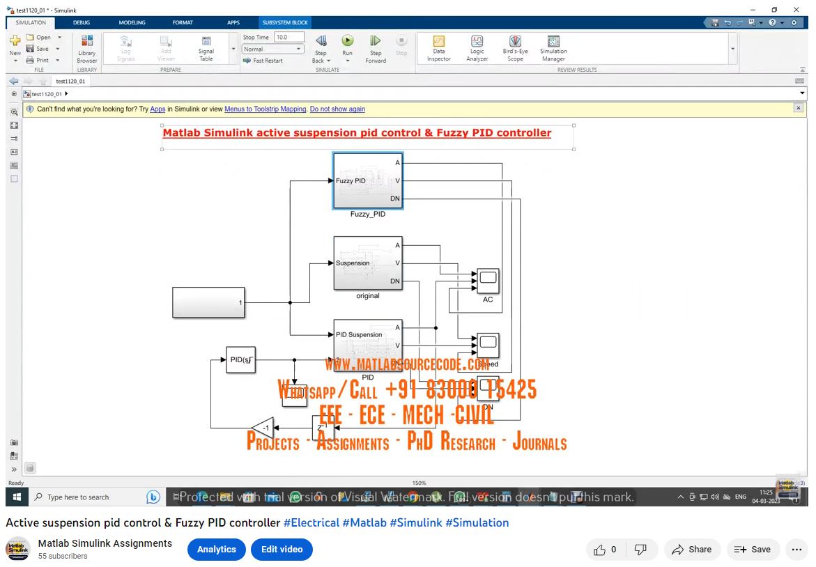 Active Suspension Pid Control Fuzzy Pid Controller Matlab Simulink Model project thumbnail image