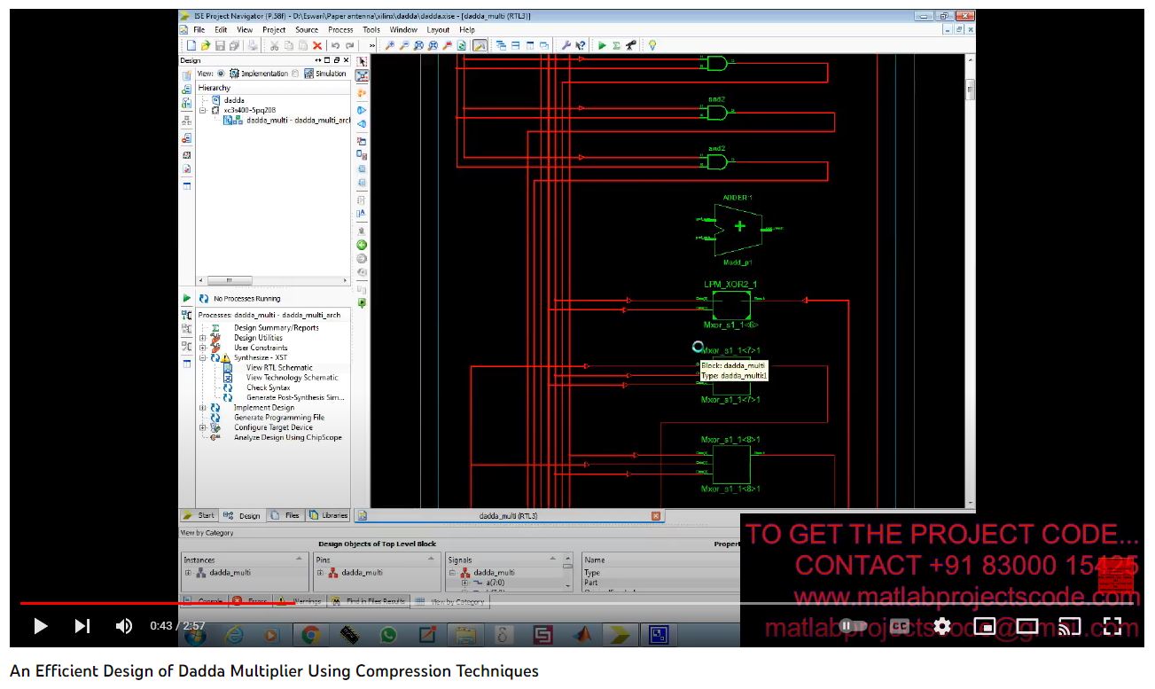 An Efficient Design Of Dadda Multiplier Using Compression Techniques project simulation thumbnail for Electrical Engineering
