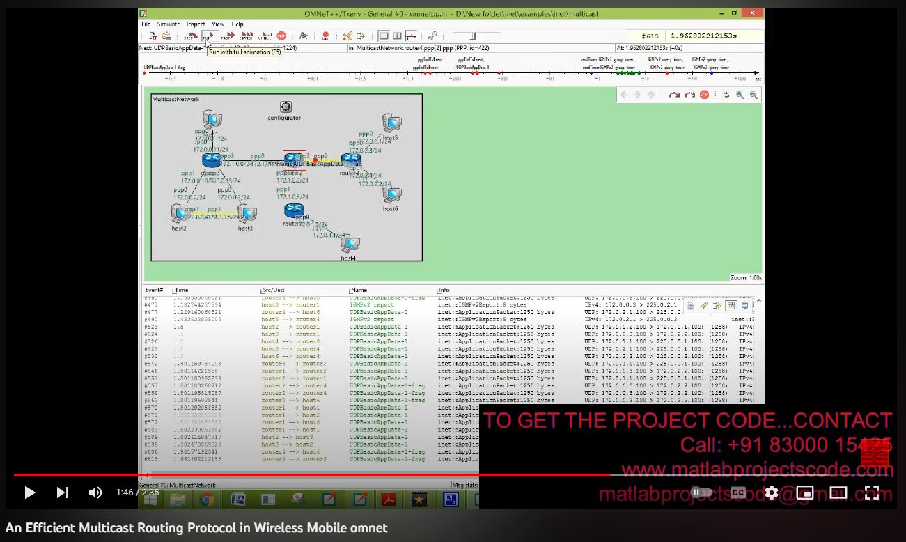 An Efficient Multicast Routing Protocol in Wireless Mobile Omnet project simulation thumbnail for Communication Systems Engineering