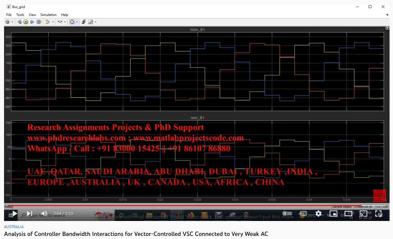 Analysis of Controller Bandwidth Interactions for Vector-Controlled VSC Connected to Very Weak AC Grids project simulation thumbnail for Control Systems Engineering