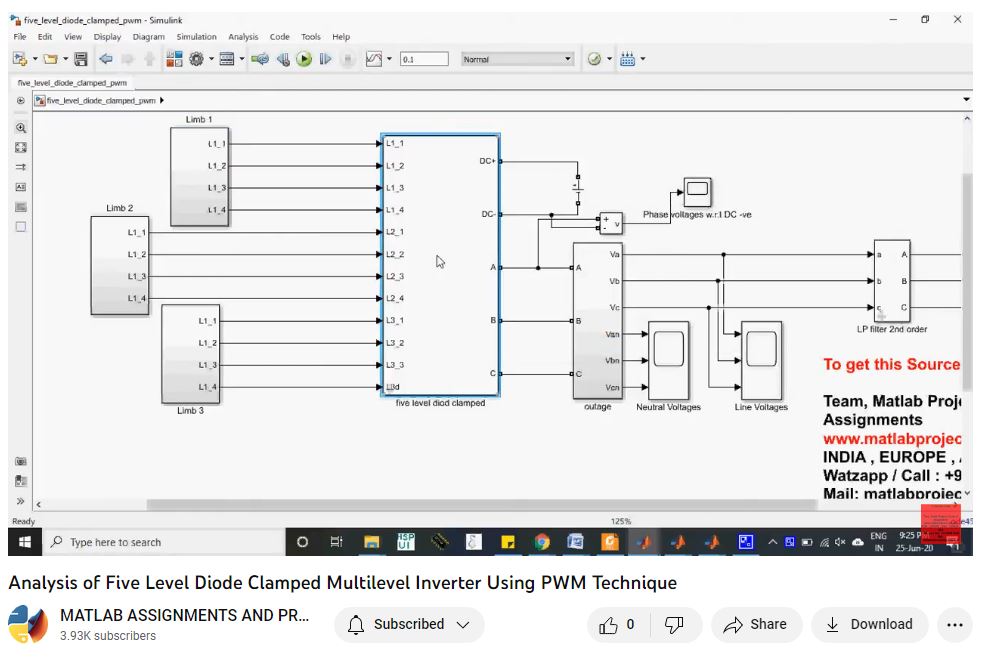 Analysis Of Five Level Diode Clamped Multilevel Inverter Using Pwm Technique project simulation thumbnail for Power Electronics Engineering