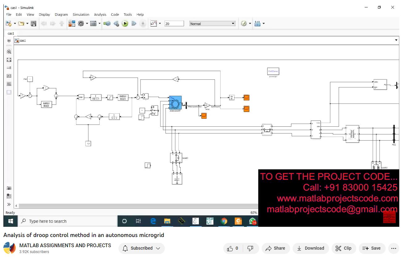 Analysis Of Droop Control Method In An Autonomous Microgrid project simulation thumbnail for Renewable Energy Engineering