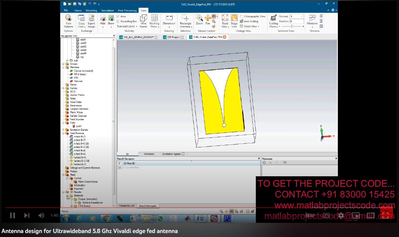 Antenna Design For Ultrawideband 5 8 Ghz Vivaldi Edge Fed Antenna project simulation thumbnail for Electromagnetics and RF Engineering