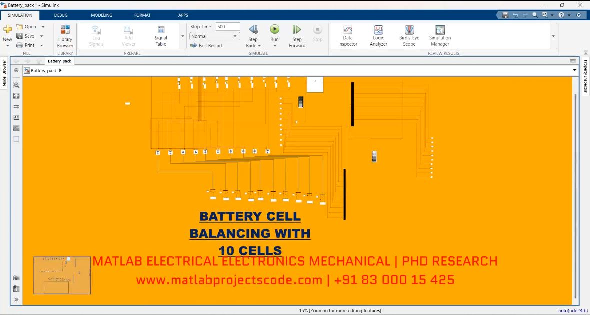 Battery Cell Balancing With 10 Cells project simulation thumbnail for Renewable Energy Engineering