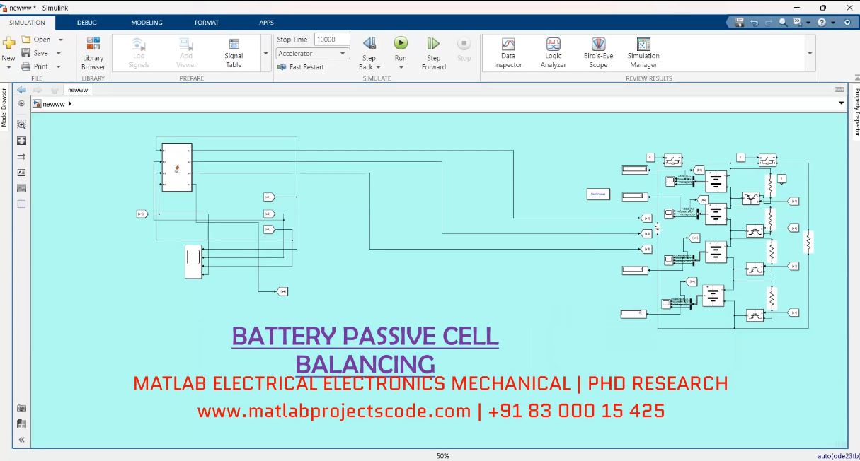 Battery Passive Cell Balancing project simulation thumbnail for Renewable Energy Engineering