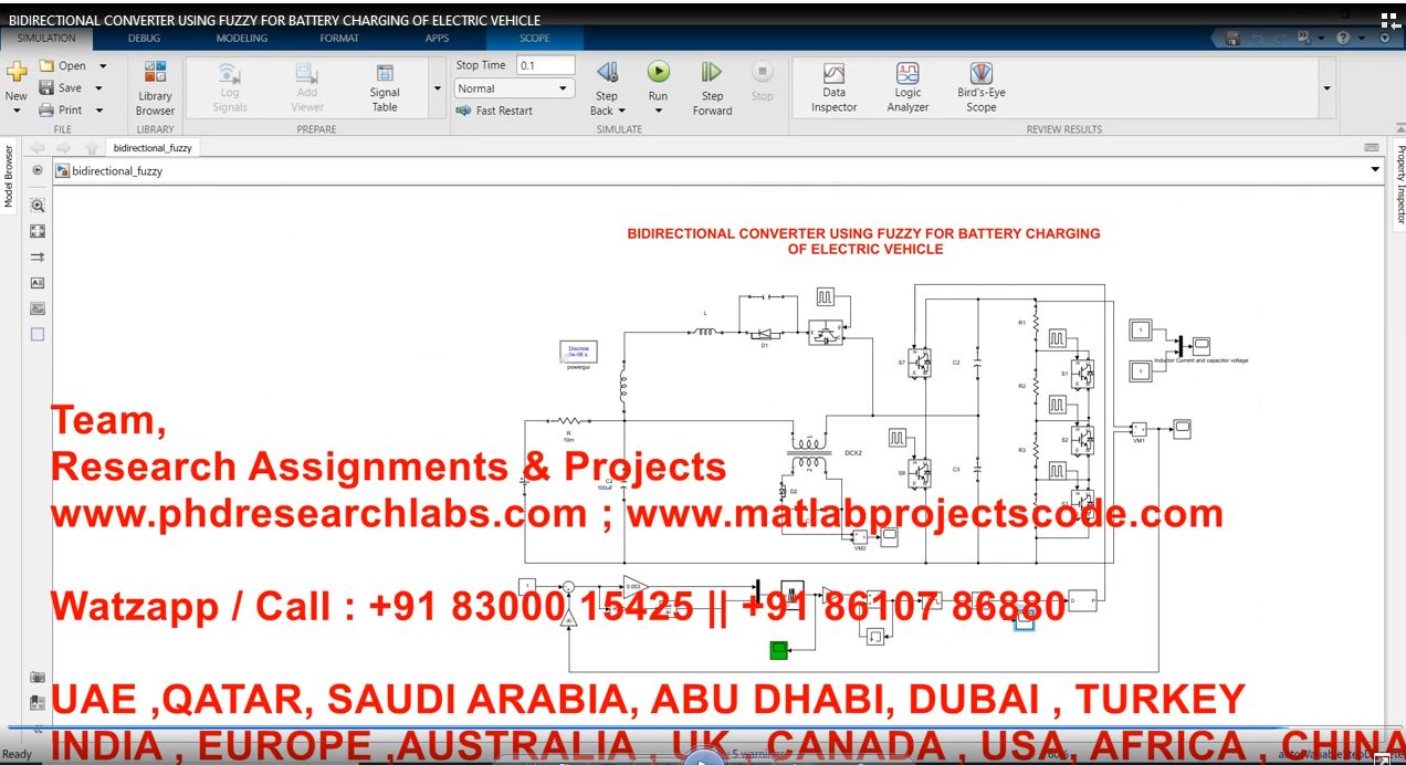 Bidirectional Converter Using Fuzzy For Battery Charging Of Electric Vehicle project simulation thumbnail for Renewable Energy Engineering