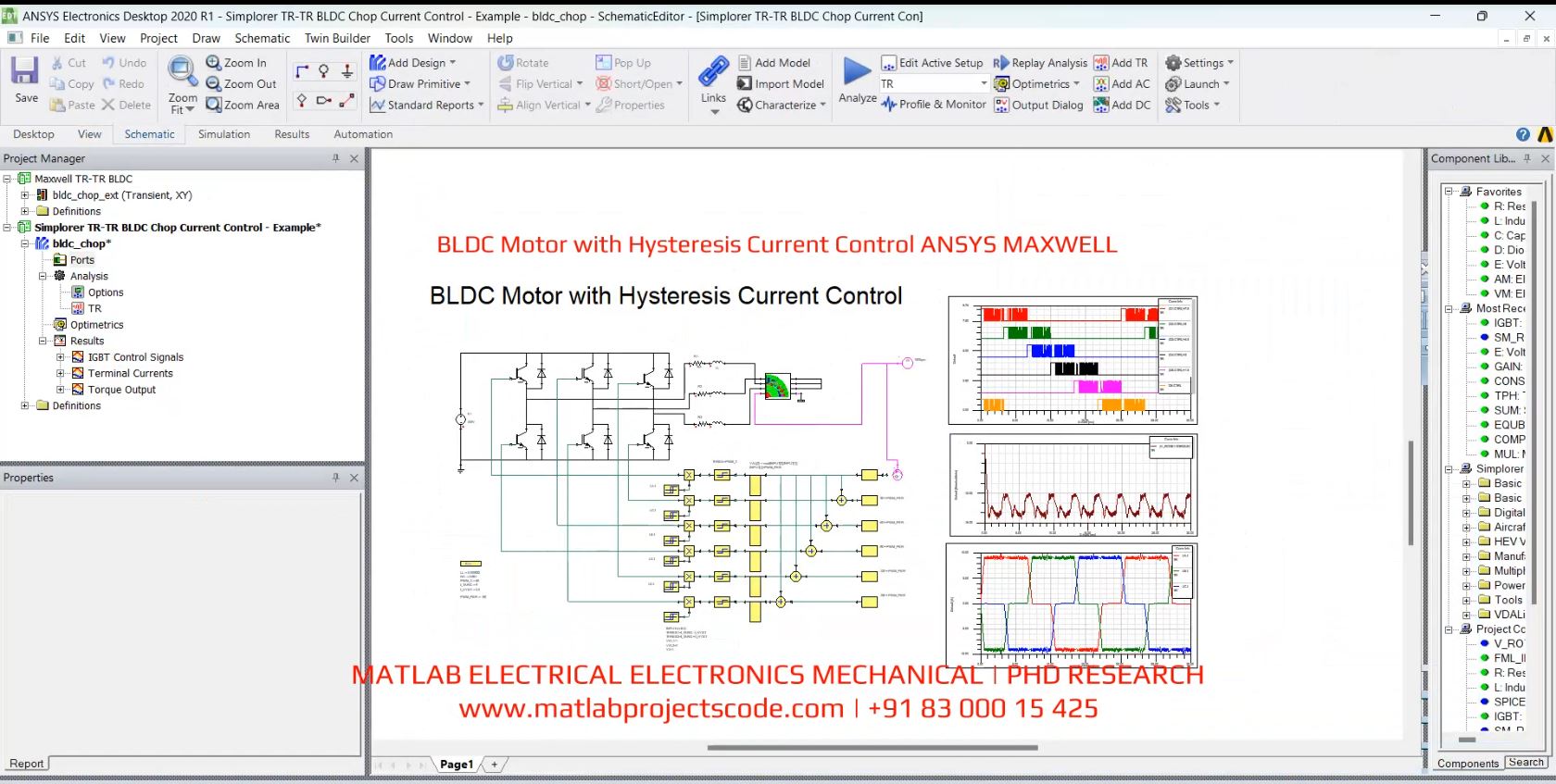 Bldc Motor With Hysteresis Current Control Ansys Maxwell project simulation thumbnail for Electromagnetics and RF Engineering