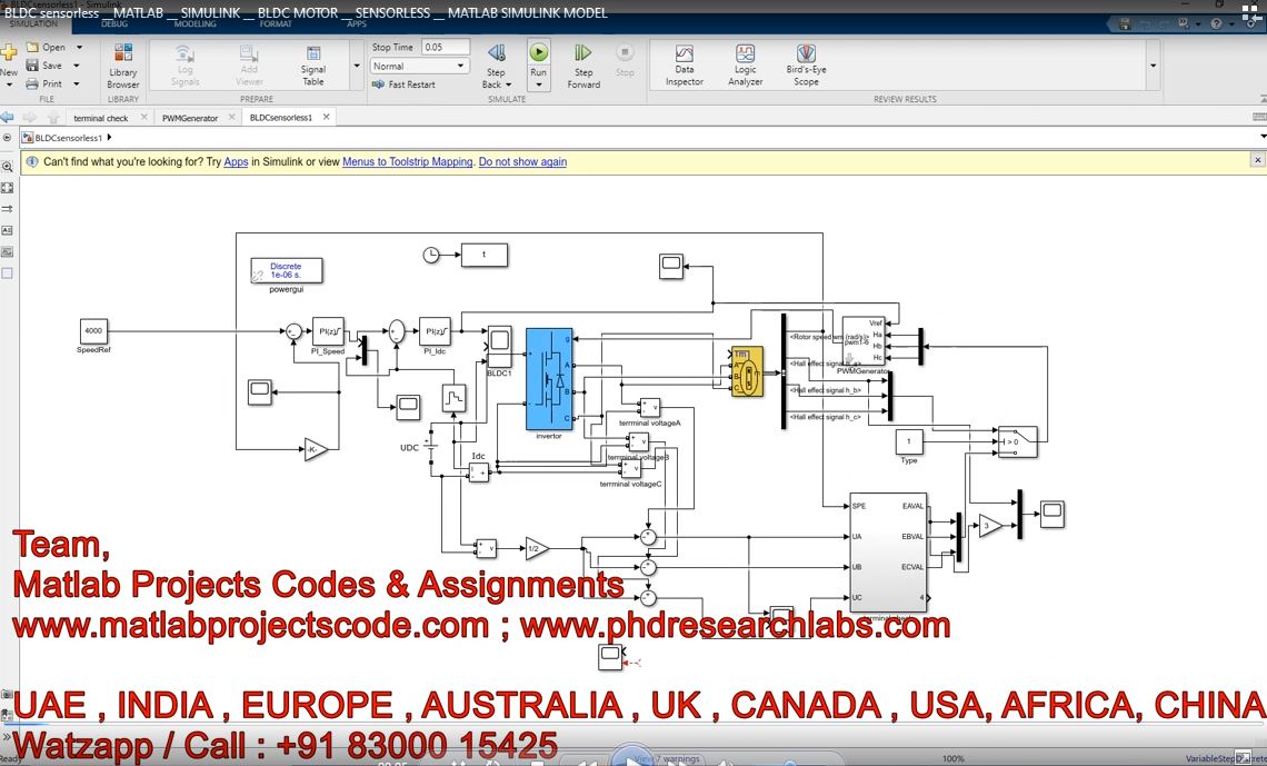 Bldc Sensorless __ Matlab __ Simulink __ Bldc Motor __ Sensorless __ Matlab Simulink Model project simulation thumbnail for Mechanical, EV and Mechatronics Engineering