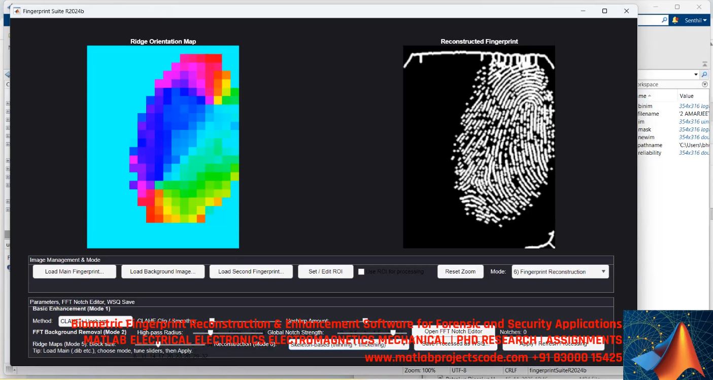 Biometric Fingerprint Reconstruction Enhancement Software For Forensic And Security Applications project thumbnail image