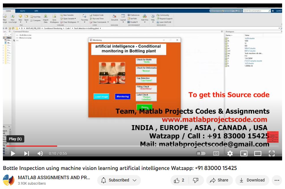 Bottle Inspection Using Machine Vision Learning Artificial Intelligence project simulation thumbnail for Electrical Engineering