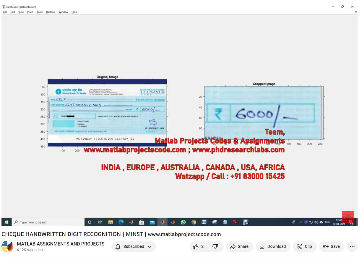 Cheque Handwritten Digit Recognition _ Minst project simulation thumbnail for Signal Processing and AI Engineering