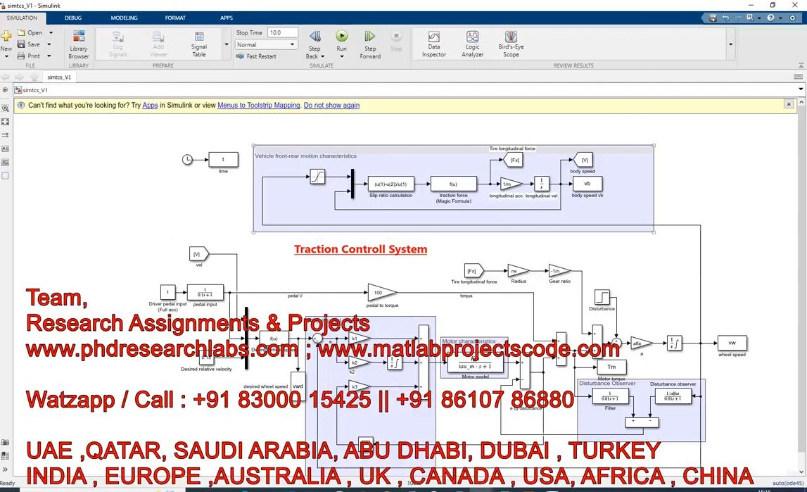 Car Traction Control System In Matlab Simulink _ Traction Control System _ Simulink Traction _ Tcs project simulation thumbnail for Mechanical, EV and Mechatronics Engineering