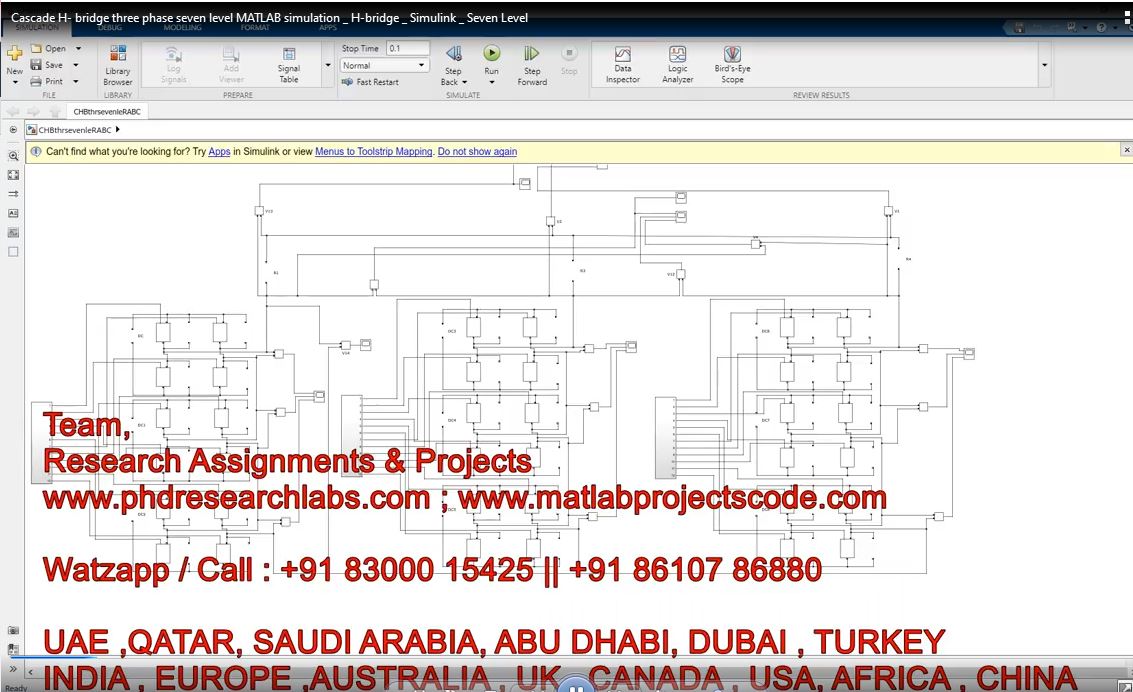 Cascade H- Bridge Three Phase Seven Level Matlab Simulation _ H-Bridge _ Simulink _ Seven Level project simulation thumbnail for Electrical Engineering