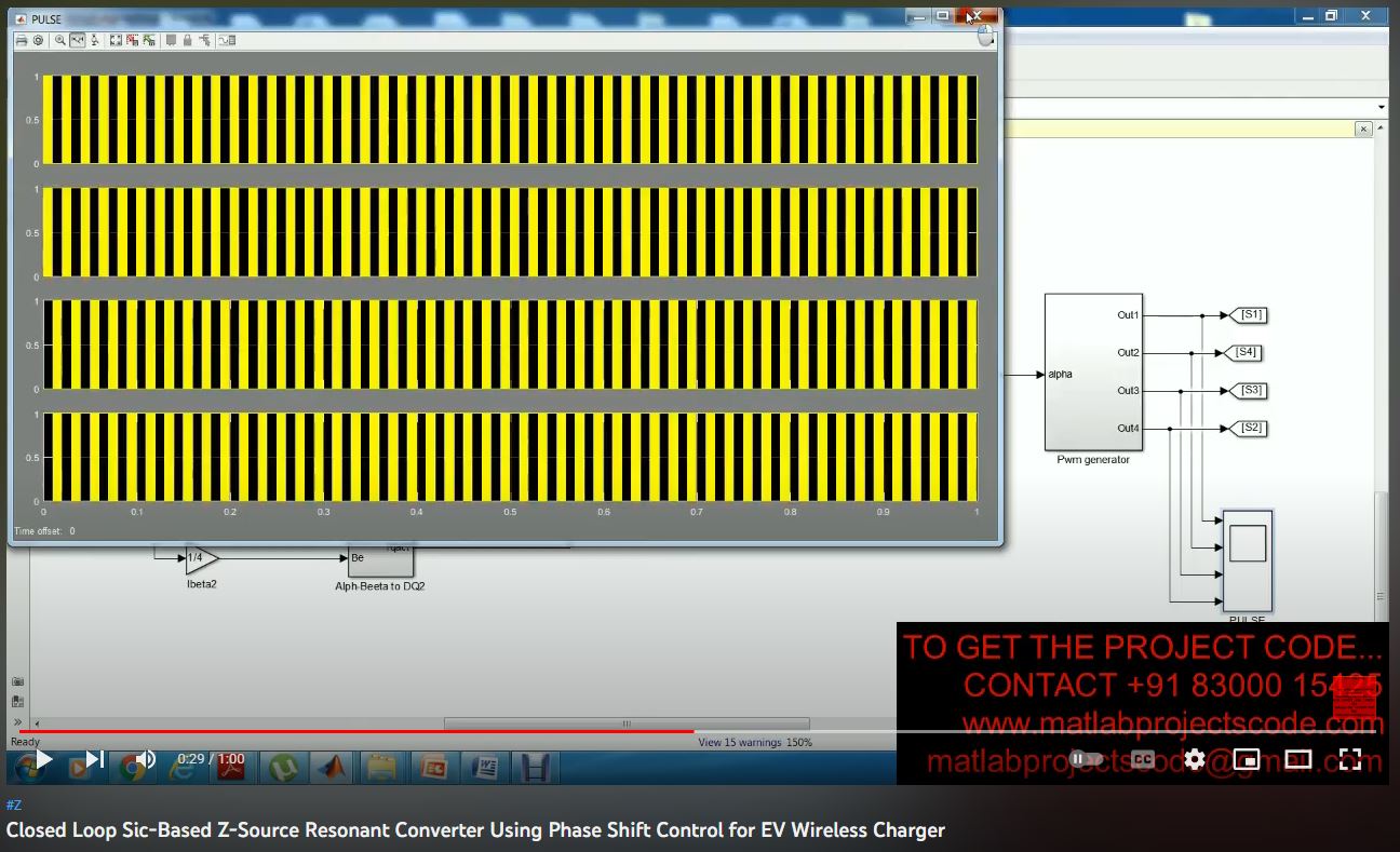 Closed Loop Sic-based Z-Source Resonant Converter using Phase Shift Control for EV Wireless Charger project simulation thumbnail for Power Electronics Engineering