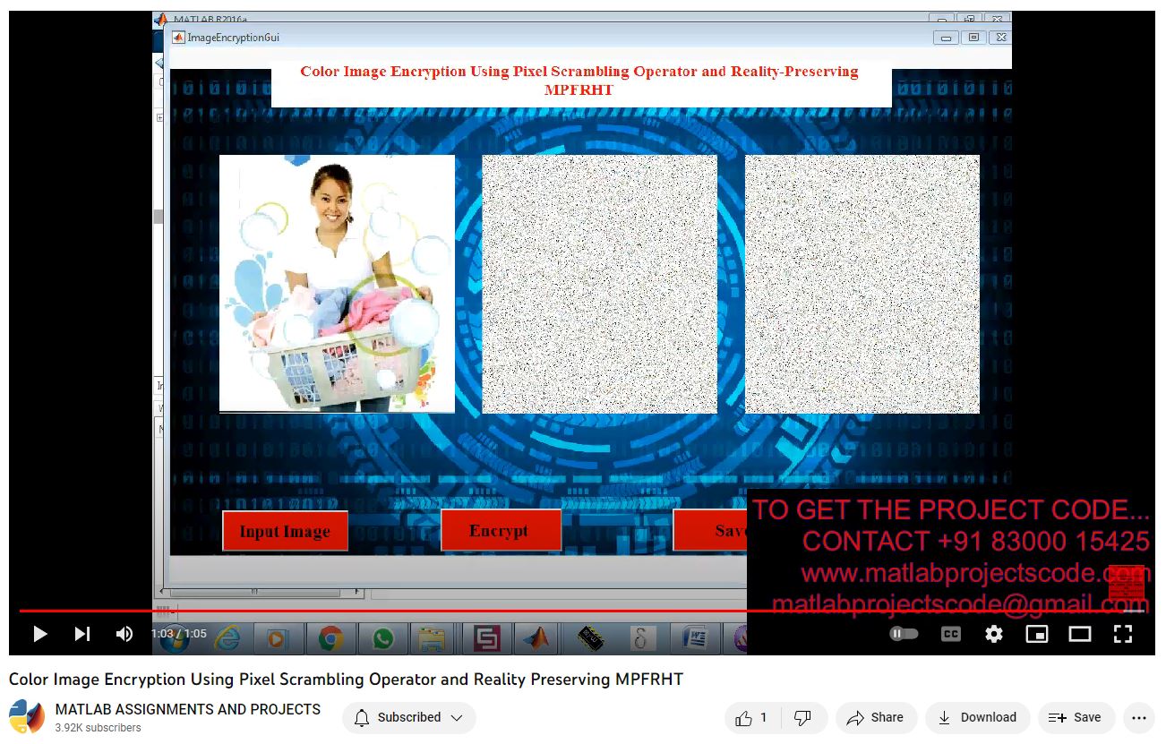 Color Image Encryption Using Pixel Scrambling Operator And Reality Preserving Mpfrht project simulation thumbnail for Signal Processing and AI Engineering