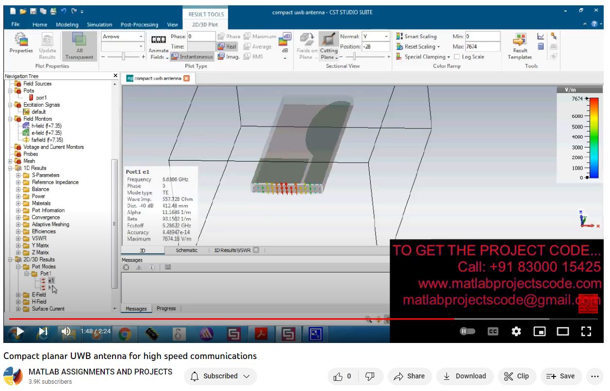 Compact Planar Uwb Antenna For High Speed Communications project simulation thumbnail for Electromagnetics and RF Engineering