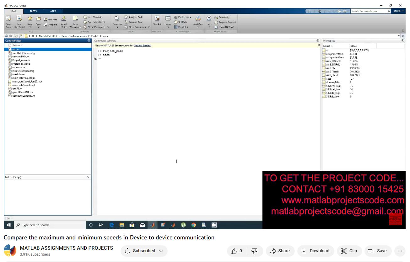 Compare The Maximum And Minimum Speeds In Device To Device Communication project simulation thumbnail for Communication Systems Engineering