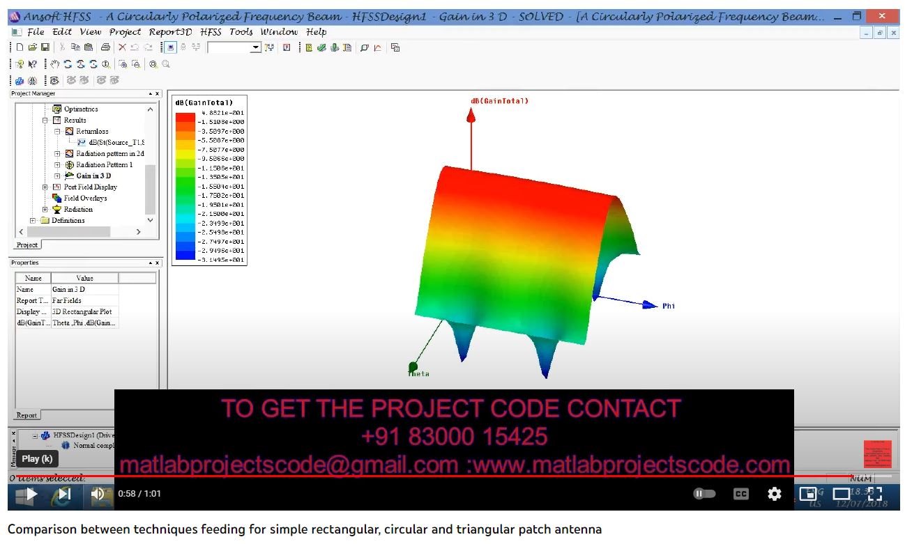 Comparison Between Techniques Feeding for Simple Rectangular, Circular and Triangular Patch Antenna project simulation thumbnail for Electromagnetics and RF Engineering