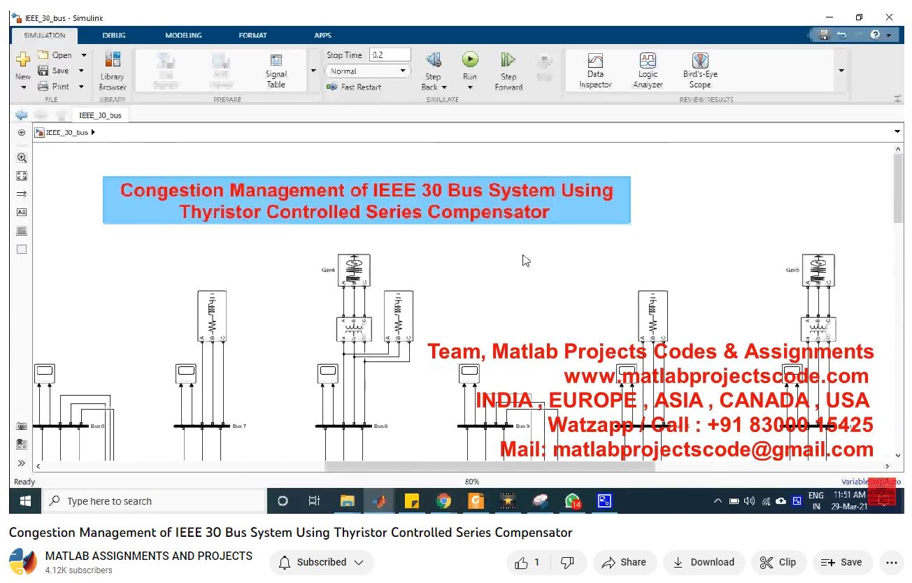 Congestion Management Of Ieee 30 Bus System Using Thyristor Controlled Series Compensator project simulation thumbnail for Control Systems Engineering