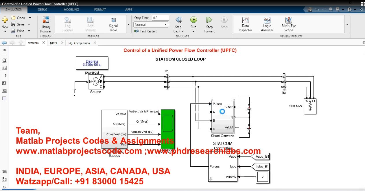 Control Of A Unified Power Flow Controller Upfc project simulation thumbnail for Renewable Energy Engineering