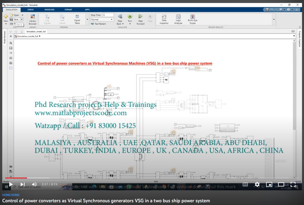 Control of Power Converters as Virtual Synchronous Machines (VSG) in a Two-Bus Ship Power System - Islanded Mode-MATLAB SIMULINK project thumbnail image