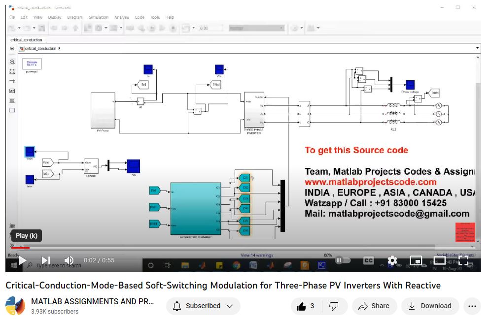 Critical-Conduction-Mode-Based Soft-Switching Modulation For Three-Phase Pv Inverters With Reactive project simulation thumbnail for Renewable Energy Engineering