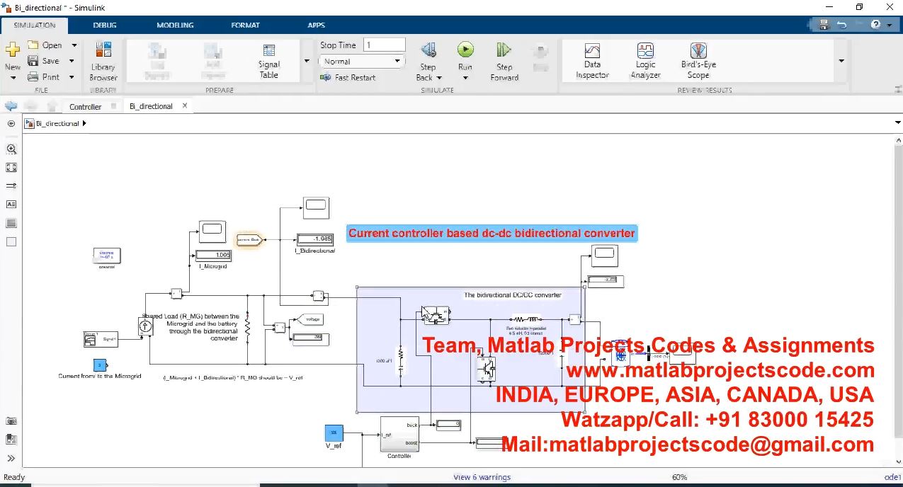 Current Controller Based Dc-Dc Bidirectional Converter project simulation thumbnail for Power Electronics Engineering