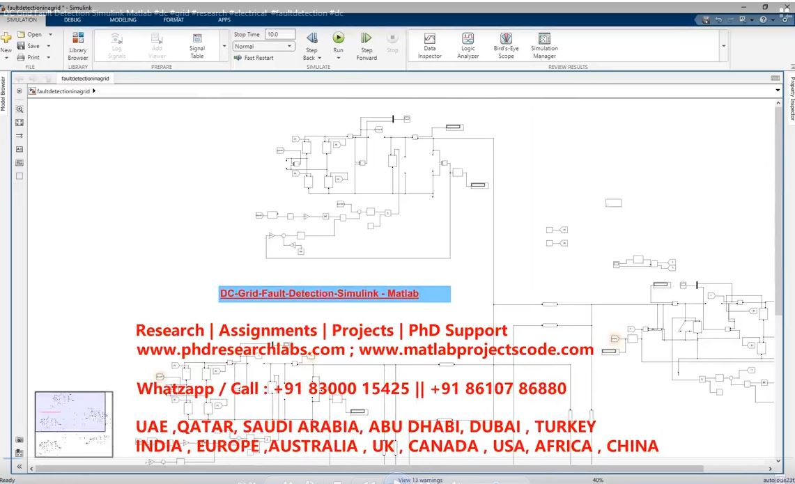 Dc Grid Fault Detection Simulink Matlab project simulation thumbnail for Renewable Energy Engineering