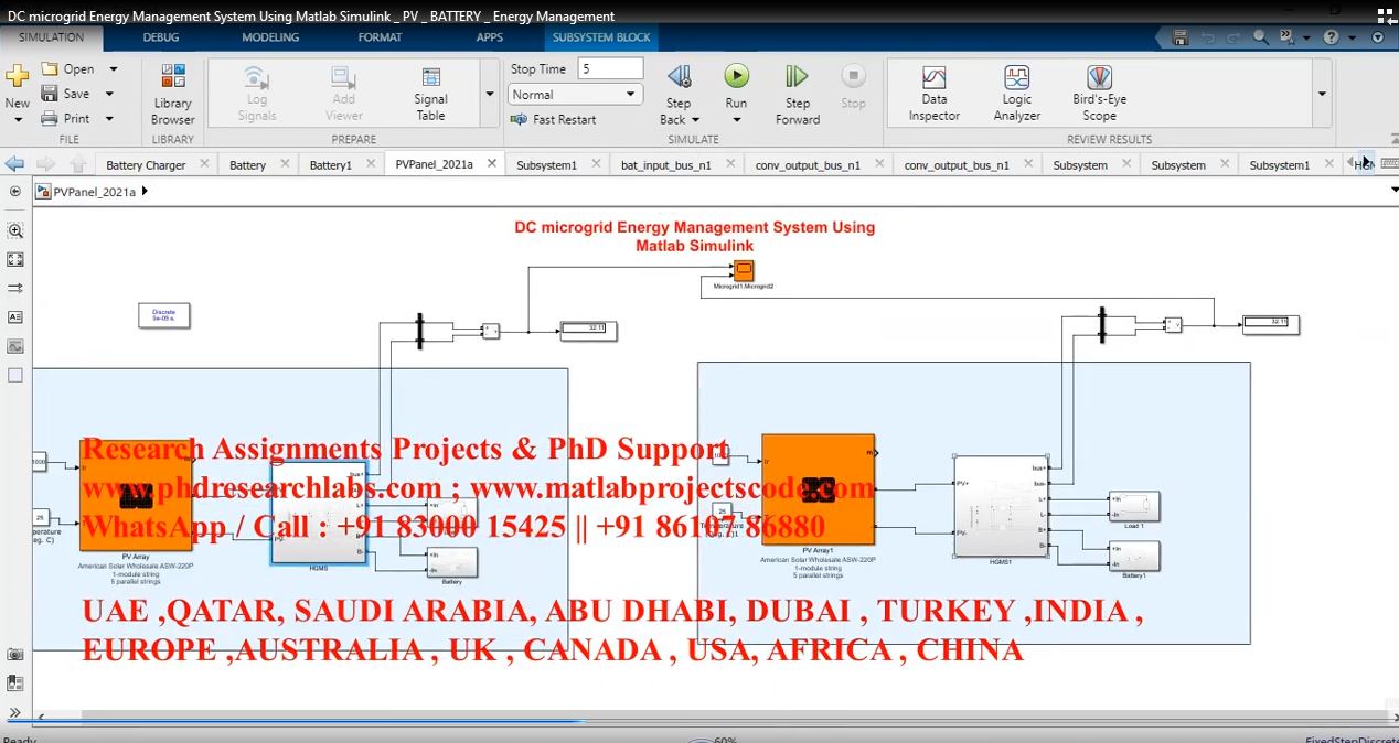 Dc Microgrid Energy Management System Using Matlab Simulink _ Pv _ Battery _ Energy Management project simulation thumbnail for Renewable Energy Engineering