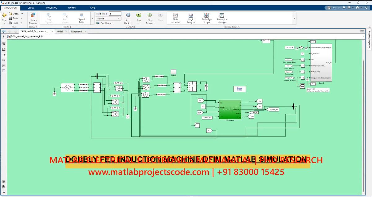 Doubly Fed Induction Machine Dfim - Electrical Matlab Simulation project simulation thumbnail for Mechanical, EV and Mechatronics Engineering